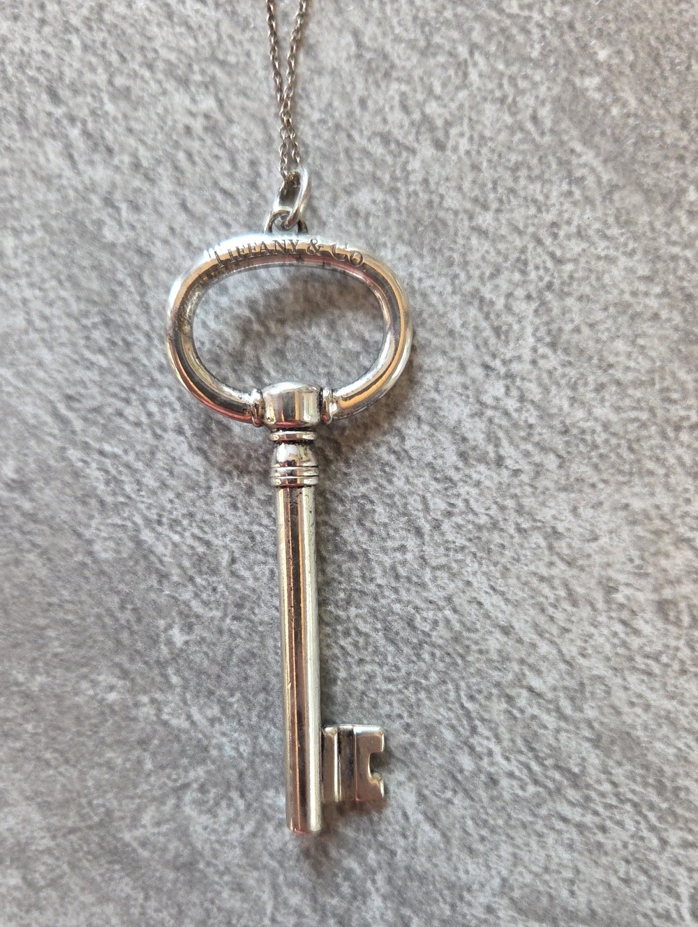 Tiffany & Co. Silver Key Pendant Necklace